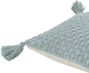 Surya Makrome Accent Pillow - 18"L X 18"W Cotton-wool Blend For Cozy Cottage-style Decor & Easy Care Sage Wool,Cotton Mko007-1818