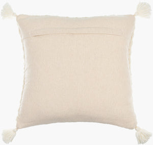 Surya Makrome Accent Pillow - 18"L X 18"W Cotton-wool Blend For Cozy Cottage-style Decor & Easy Care Cream Wool,Cotton Mko009-2222d