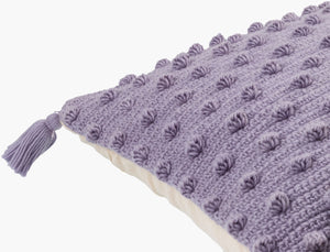 Surya Makrome Accent Pillow - 18"L X 18"W Cotton-wool Blend For Cozy Cottage-style Decor & Easy Care Lavender Wool,Cotton Mko011-2222d