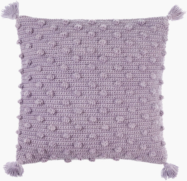 Surya Makrome Accent Pillow - 18"L X 18"W Cotton-wool Blend For Cozy Cottage-style Decor & Easy Care Lavender Wool,Cotton Mko011-2222d