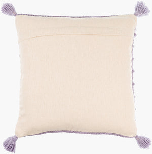 Surya Makrome Accent Pillow - 18"L X 18"W Cotton-wool Blend For Cozy Cottage-style Decor & Easy Care Lavender Wool,Cotton Mko011-2222d