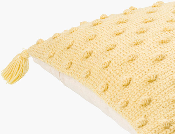 Surya Makrome Accent Pillow - 18"L X 18"W Cotton-wool Blend For Cozy Cottage-style Decor & Easy Care Wheat Wool,Cotton Mko013-1818