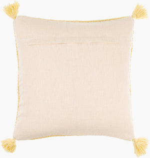 Surya Makrome Accent Pillow - 18"L X 18"W Cotton-wool Blend For Cozy Cottage-style Decor & Easy Care Wheat Wool,Cotton Mko013-1818