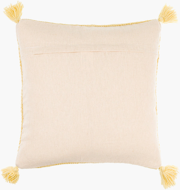 Surya Makrome Accent Pillow - 18"L X 18"W Cotton-wool Blend For Cozy Cottage-style Decor & Easy Care Wheat Wool,Cotton Mko013-1818