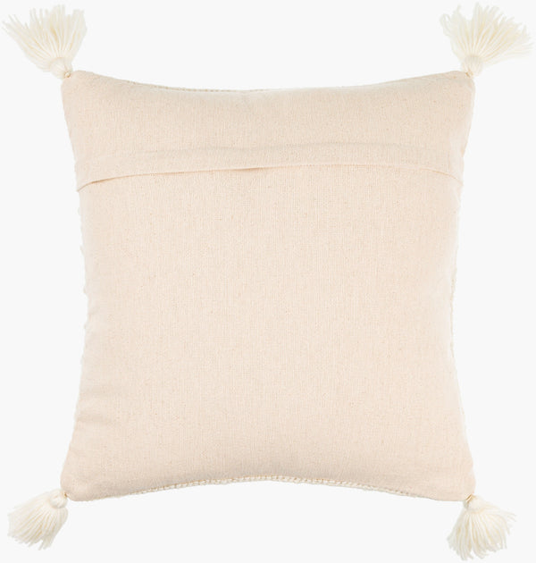 Surya Makrome Accent Pillow - 18"L X 18"W Cotton-wool Blend For Cozy Cottage-style Decor & Easy Care White Wool,Cotton Mko014-1818