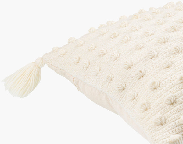 Surya Makrome Accent Pillow - 18"L X 18"W Cotton-wool Blend For Cozy Cottage-style Decor & Easy Care White Wool,Cotton Mko014-1818