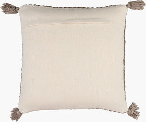 Surya Makrome Accent Pillow - 18"L X 18"W Cotton-wool Blend For Cozy Cottage-style Decor & Easy Care Brown Wool,Cotton Mko016-2020