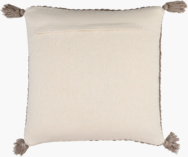 Surya Makrome Accent Pillow - 18"L X 18"W Cotton-wool Blend For Cozy Cottage-style Decor & Easy Care Brown Wool,Cotton Mko016-2020