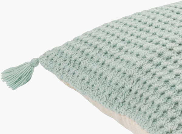 Surya Makrome Accent Pillow - 18"L X 18"W Cotton-wool Blend For Cozy Cottage-style Decor & Easy Care Ivory Wool,Cotton Mko017-2222