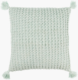 Surya Makrome Accent Pillow - 18"L X 18"W Cotton-wool Blend For Cozy Cottage-style Decor & Easy Care Ivory Wool,Cotton Mko017-2222