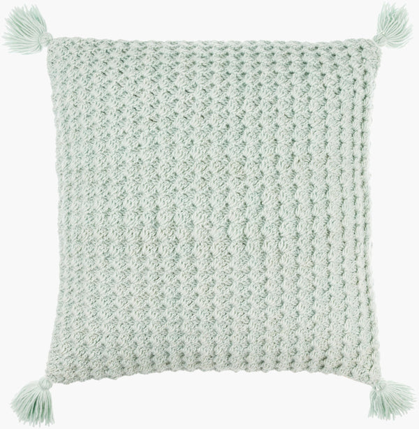 Surya Makrome Accent Pillow - 18"L X 18"W Cotton-wool Blend For Cozy Cottage-style Decor & Easy Care Ivory Wool,Cotton Mko017-2222