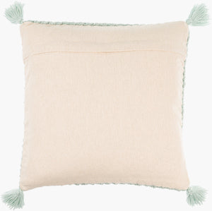 Surya Makrome Accent Pillow - 18"L X 18"W Cotton-wool Blend For Cozy Cottage-style Decor & Easy Care Ivory Wool,Cotton Mko017-2222