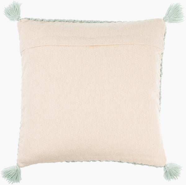Surya Makrome Accent Pillow - 18"L X 18"W Cotton-wool Blend For Cozy Cottage-style Decor & Easy Care Ivory Wool,Cotton Mko017-2222