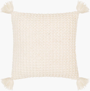 Surya Makrome Accent Pillow - 18"L X 18"W Cotton-wool Blend For Cozy Cottage-style Decor & Easy Care Ivory Wool,Cotton Mko018-2020d