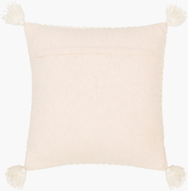 Surya Makrome Accent Pillow - 18"L X 18"W Cotton-wool Blend For Cozy Cottage-style Decor & Easy Care Ivory Wool,Cotton Mko018-2020d