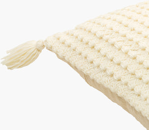 Surya Makrome Accent Pillow - 18"L X 18"W Cotton-wool Blend For Cozy Cottage-style Decor & Easy Care Ivory Wool,Cotton Mko018-2020d