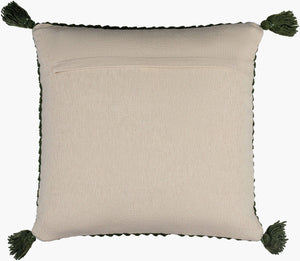 Surya Makrome Accent Pillow - 18"L X 18"W Cotton-wool Blend For Cozy Cottage-style Decor & Easy Care Grass Green Wool,Cotton Mko022-2020d