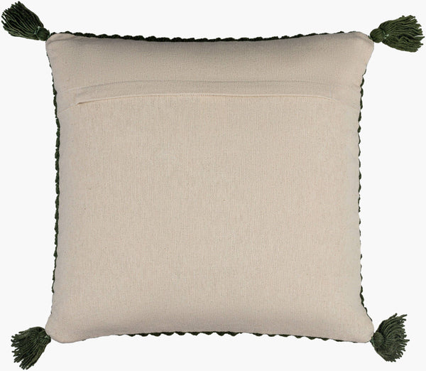 Surya Makrome Accent Pillow - 18"L X 18"W Cotton-wool Blend For Cozy Cottage-style Decor & Easy Care Grass Green Wool,Cotton Mko022-2020d