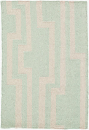 Surya Market Place Mkp-1002 2' X 3' Elegant Handmade Wool Rug With Global Inspired Design, Durable Charm Ice Blue Wool Mkp1010-58