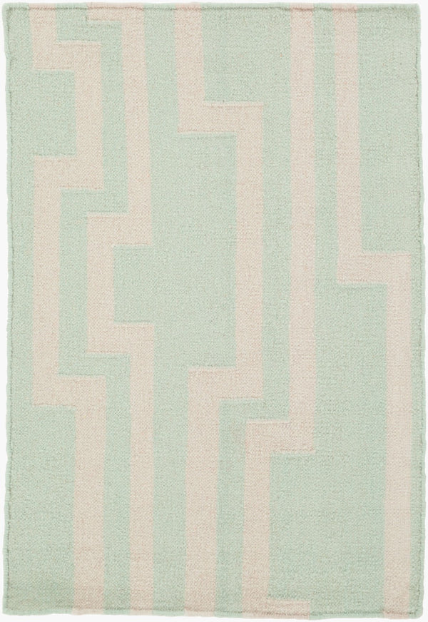 Surya Market Place Mkp-1002 2' X 3' Elegant Handmade Wool Rug With Global Inspired Design, Durable Charm Ice Blue Wool Mkp1010-58