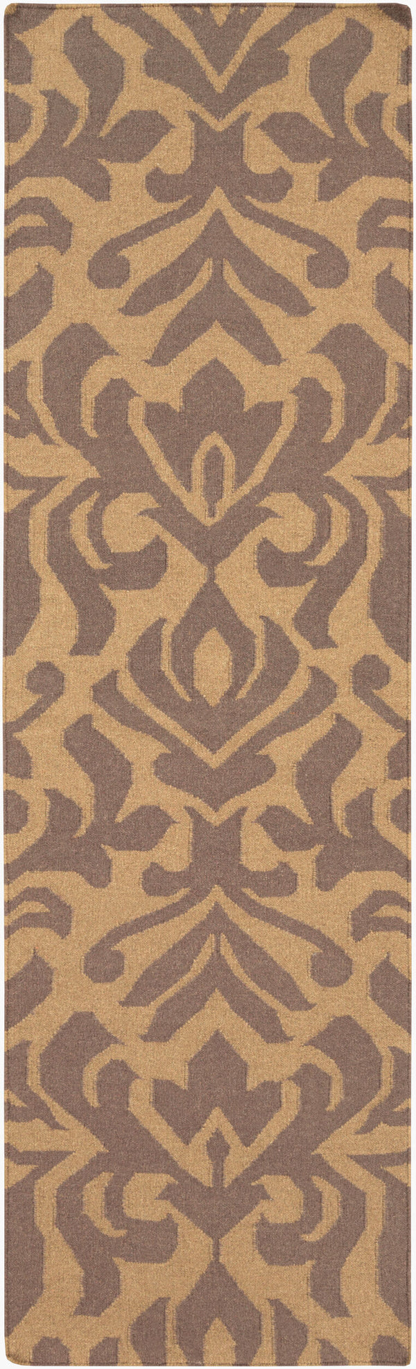 Surya Market Place Mkp-1002 2' X 3' Elegant Handmade Wool Rug With Global Inspired Design, Durable Charm Dark Brown Wool Mkp1015-268