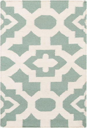 Surya Market Place Mkp-1002 2' X 3' Elegant Handmade Wool Rug With Global Inspired Design, Durable Charm Teal Wool Mkp1019-23