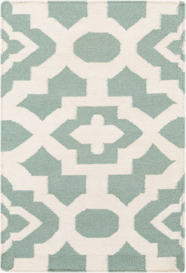 Surya Market Place Mkp-1002 2' X 3' Elegant Handmade Wool Rug With Global Inspired Design, Durable Charm Teal Wool Mkp1019-23