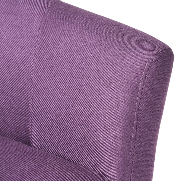 English Elm Arm Chair Plum Fabric Upholstered Accent Seat with Black Birch Legs for Living Room 59258.00PLU