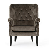 Christopher Knight Home® - Noble House - Tomlin Modern Glam Velvet Club Chair with Nailhead Trim