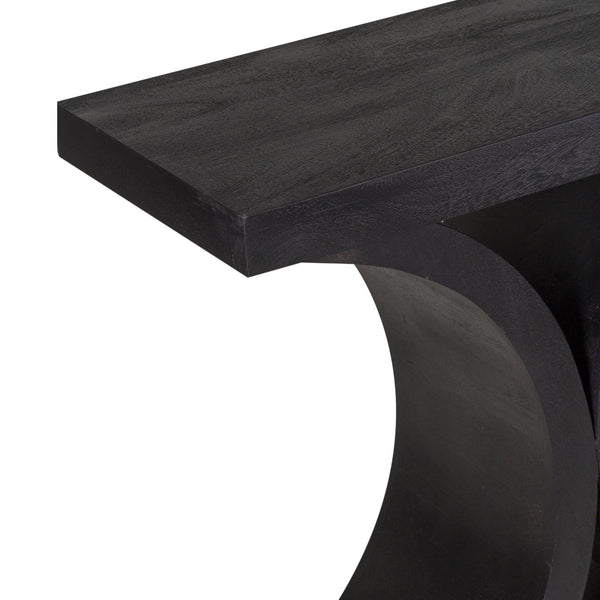 Porter Designs Porter Brockton Solid Mango Wood Console Table - Modern Geometric Design, Rich Black Finish Black Wood 05-108-10-5662