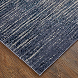 Feizy Rugs Indio Polyester/Polypropylene Machine Made Industrial Rug Blue/Gray/Ivory 9'-2" x 12'