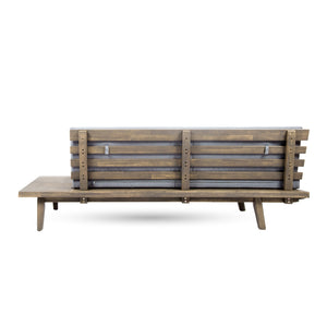 English Elm Hillcrest Solid Acacia Corner Sofa with Built-in Side Table for Outdoor Living 61288.00R