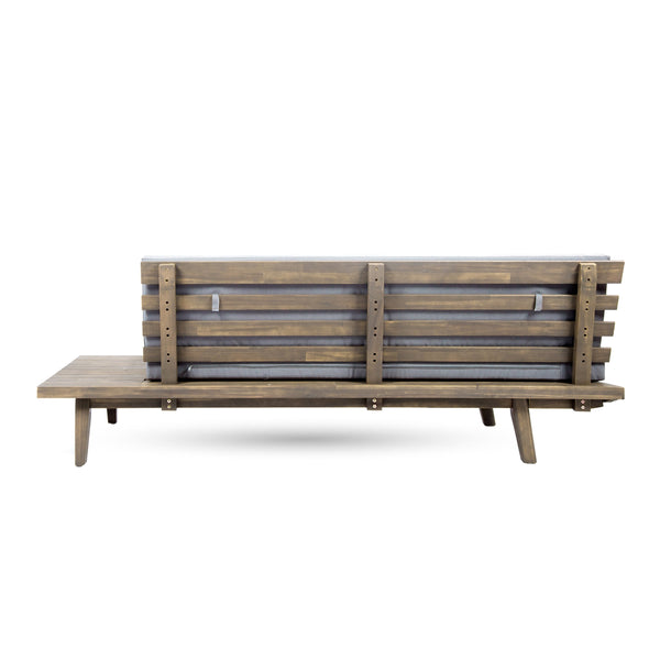 English Elm Hillcrest Solid Acacia Corner Sofa with Built-in Side Table for Outdoor Living 61288.00R
