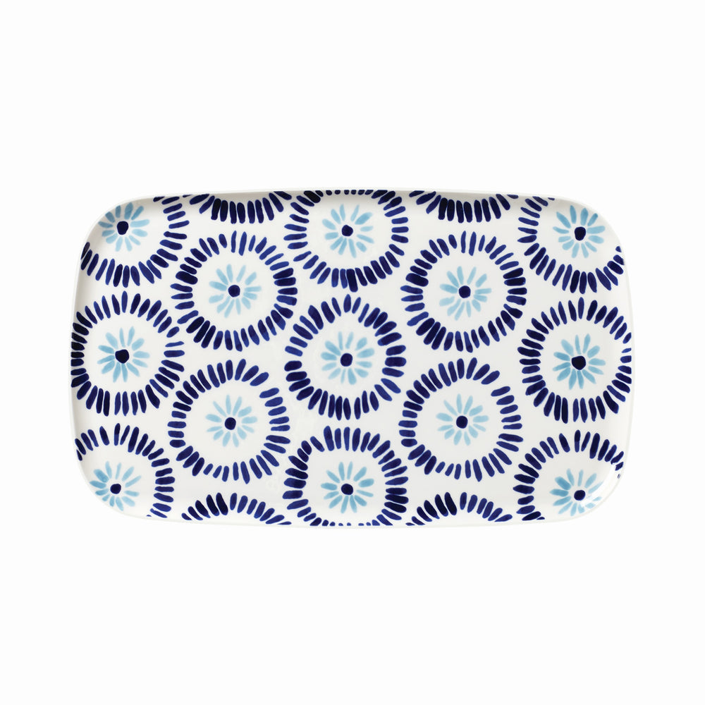 Lenox Kate Spade Floral Way Hors D'oeuvre Tray Blue, WHITE PORCELAIN 893512