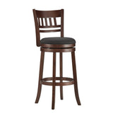 Homelegance By Top-Line Alessandro Linen Lattice Back Swivel Bar Stool Dark Grey Rubberwood