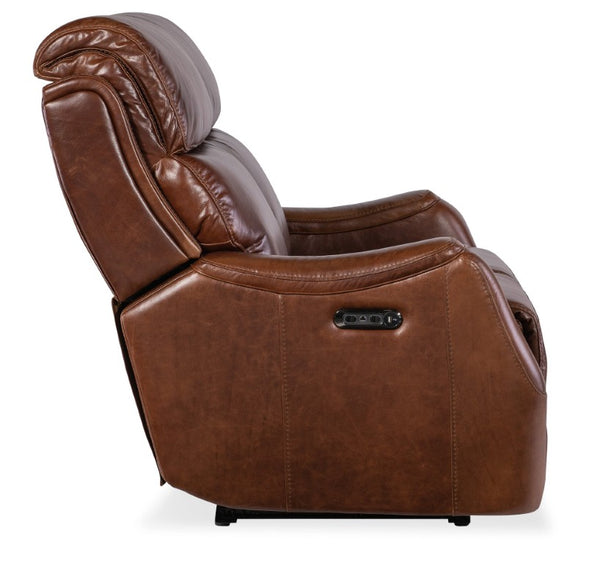 Hooker Furniture Miles Zero Gravity Console Loveseat With Semi-Aniline Leather, Power Headrests, Usb Port & Storage 41.50 L x 55.50W x 42.00H SS734-PHZ2-088
