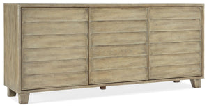 Hooker Furniture Surfrider Driftwood Buffet With Shutter Doors, Soft-Close Drawers, Adjustable Shelves & Venting 6015-75900-80
