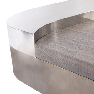 Bernhardt Bernhardt Jacopo Sculptural Cocktail Table With Layered Stainless Steel & Wire‑Brushed Oak Accent (Kona) 332022