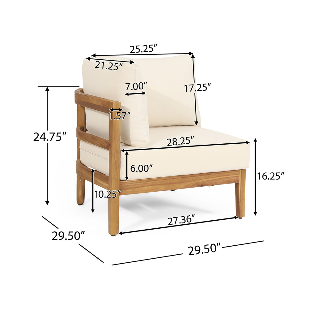 English Elm Crowne Outdoor Corner Chat Set Acacia Wood Woven Rattan Patio Conversation Furniture 74131.00