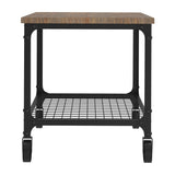 Homelegance By Top-Line Delano Rectangle Industrial Modern Rustic End Table Brown Wood