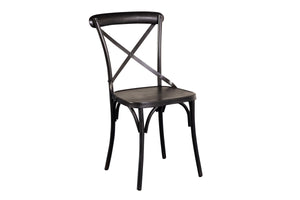 Porter Designs Porter Odeon Gray Metal Dining Chairs Set Of 2 - Elegant X Back Design For Chic Dining Spaces Gray Metal 07-196-02-5174