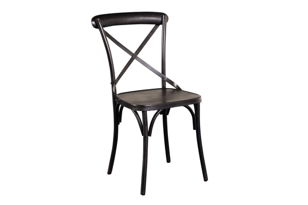 Porter Designs Porter Odeon Gray Metal Dining Chairs Set Of 2 - Elegant X Back Design For Chic Dining Spaces Gray Metal 07-196-02-5174
