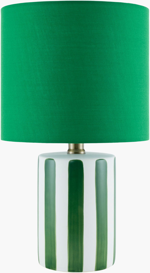 Livabliss Melbu Ceramic Art Deco Table Lamp with Linen Shade for Bedside or Console MLB-002