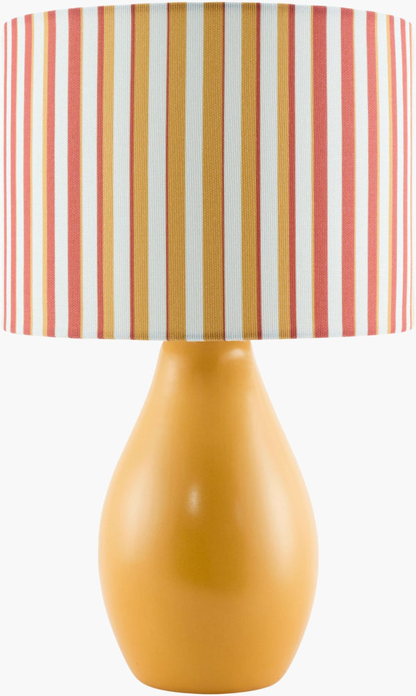Livabliss Melbu Ceramic Art Deco Accent Lamp with Linen Shade for Warm Ambient Glow MLB-007