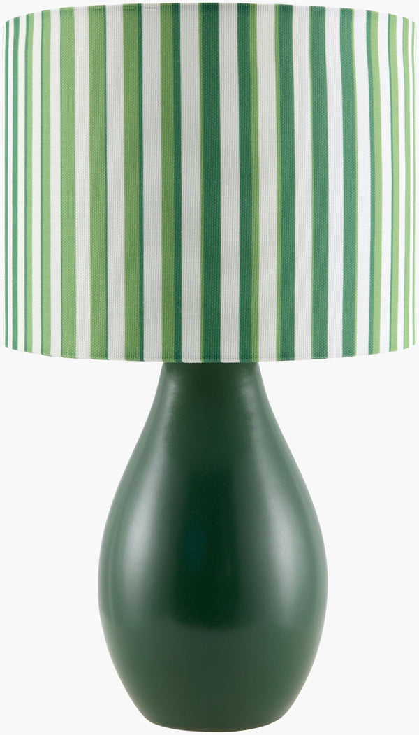 Livabliss Melbu Ceramic Art Deco Table Lamp with Linen Shade for Bedrooms and Living Rooms MLB-008