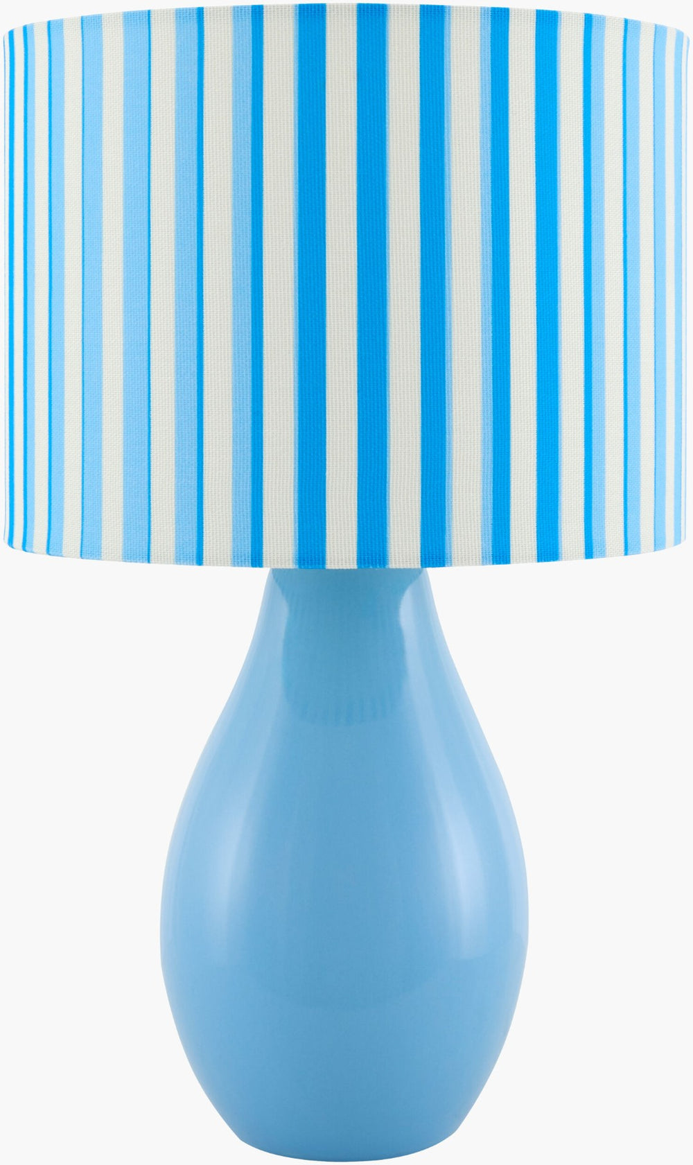 Livabliss Melbu Ceramic Art Deco Accent Lamp with Linen Shade for Nightstand or Console MLB-011