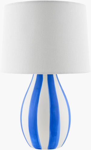 Livabliss Melbu Hand-painted Ceramic Table Lamp with Linen Shade for Bedside Warm Glow MLB-016