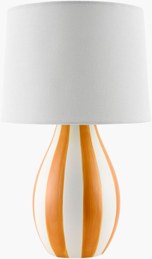 Livabliss Melbu Artisan Ceramic Table Lamp with Linen Shade for Bedside or Living Room MLB-018