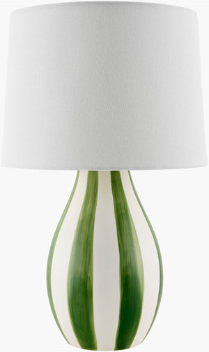 Livabliss Melbu Handcrafted Ceramic Arts and Crafts Table Lamp with Linen Shade for Bedside Use MLB-019