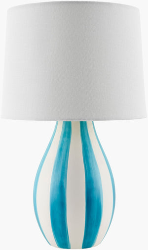 Livabliss Melbu Hand-painted Ceramic Arts and Crafts Table Lamp with Warm Linen Shade MLB-020